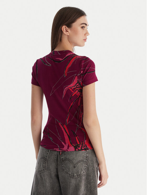 Desigual Desigual Camiseta Lala 25WWTK16 Guinda/burdeos Regular Fit