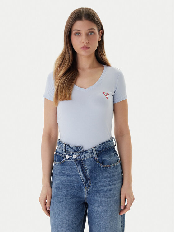 Guess Guess Футболка W2YI45 J1314 Блакитний Slim Fit