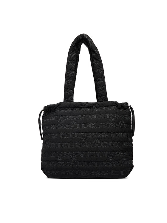 Tommy Jeans Torbica Tommy Jeans Tjw Icon Nylon Tote Aop AW0AW18649 Crna