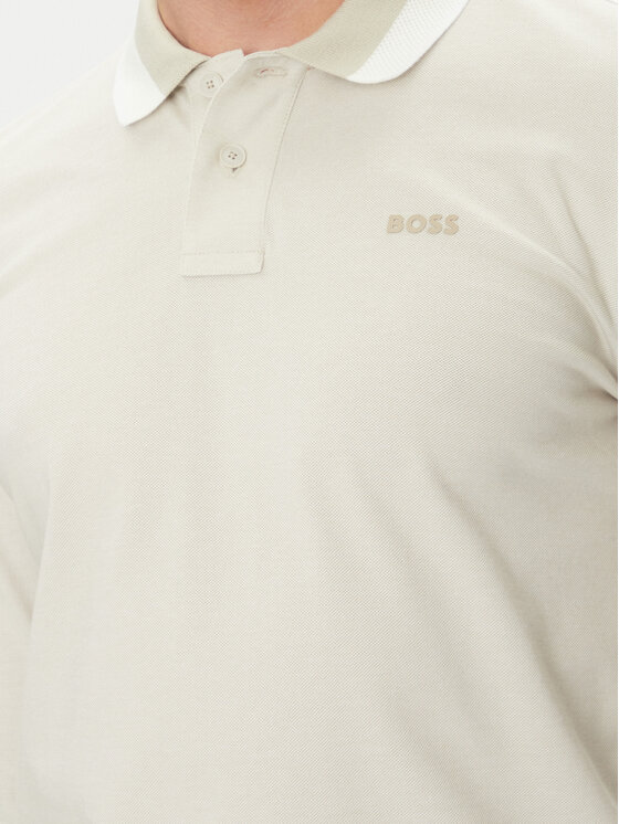 BOSS BOSS Pólóing Peoxfordlong_1 50544845 Bézs Regular Fit