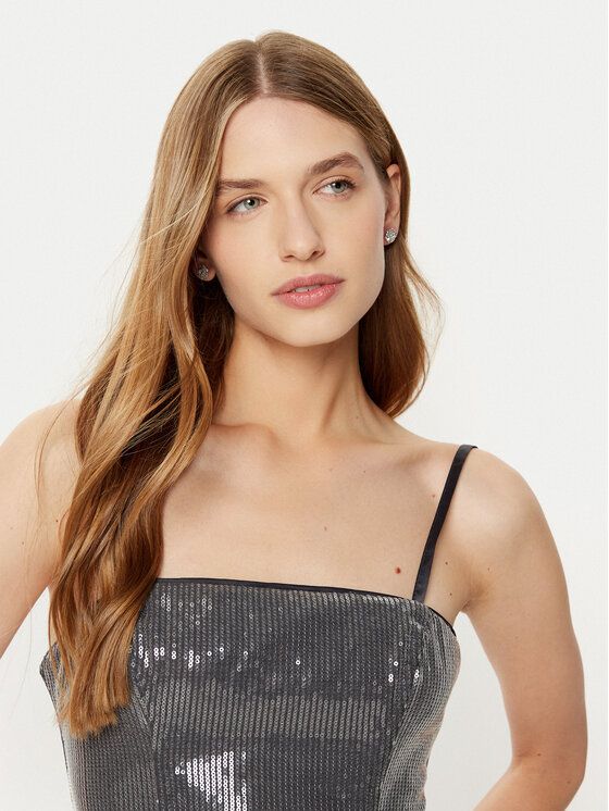 Guess Guess Top W5RH0G WGX40 Srebrna Slim Fit