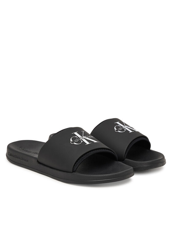 Calvin Klein Klapki Calvin Klein Ess Slide Rubber Neoprene HM0HM02229 Czarny