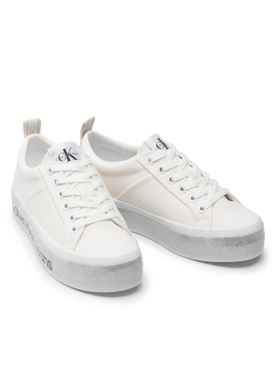 Calvin Klein Jeans Sportcipők Calvin Klein Jeans Flatform Vulcanized 3 YW0YW00491 Fehér