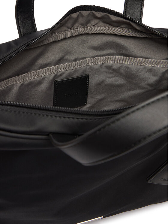 Calvin Klein Nešiojamo kompiuterio krepšys Calvin Klein Sleek Slim Commuter LV04D3351G Juoda