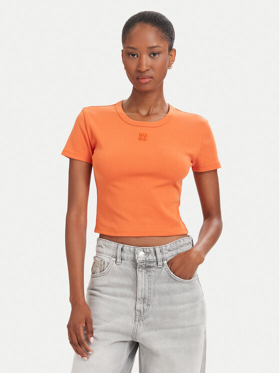 HUGO HUGO Camiseta Delanor 50512000 Naranja Slim Fit