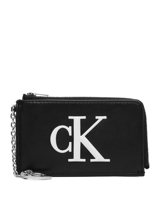 Calvin Klein Puzdro na kľúče Calvin Klein Bold Ck L Zip Cardcase LV04F1280G Čierna