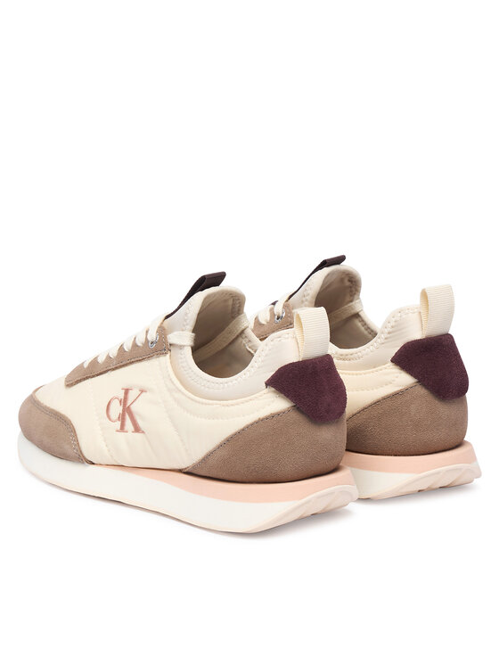 Calvin Klein Laisvalaikio batai Calvin Klein Retro Runner Lace Up Sock YW0YW02060 Kreminė