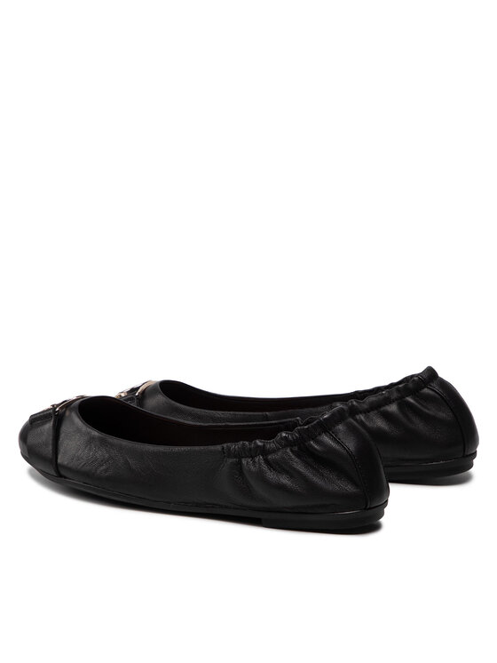 Tommy Hilfiger Balerinos Tommy Hilfiger Th Essential Leather Ballerina FW0FW06096 Juoda