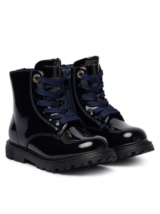 Tommy Hilfiger Gležnjače Tommy Hilfiger Lace-Up Bootie T1A5-34005-1237 M Tamnoplava