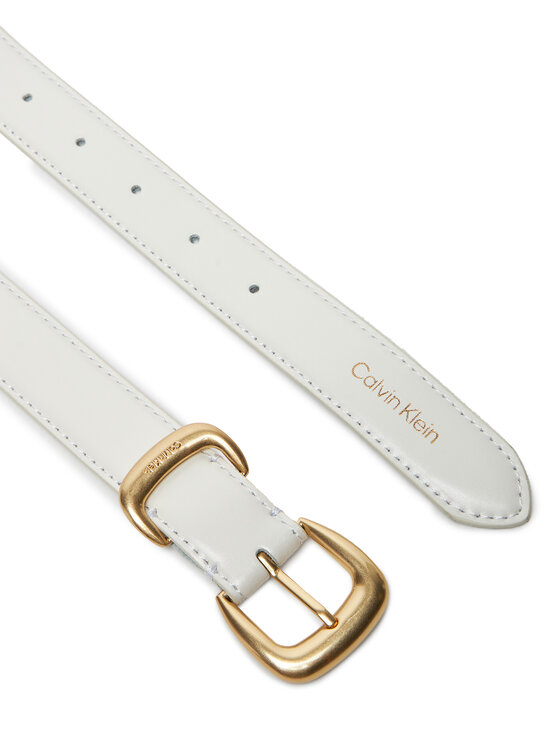 Calvin Klein Sieviešu josta Calvin Klein Sarah 2 Piece Logo Buckle Belt 25Mm LV04K7012G Balts