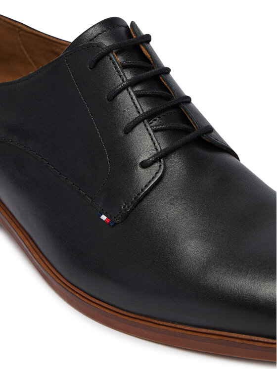 Tommy Hilfiger Nizki čevlji Tommy Hilfiger Hilfiger Leather Dress Shoe FM0FM05777 Črna