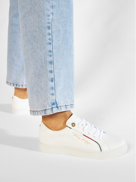 Tommy Hilfiger Zapatillas Tommy Hilfiger Signature Sneaker FW0FW05910 Blanco