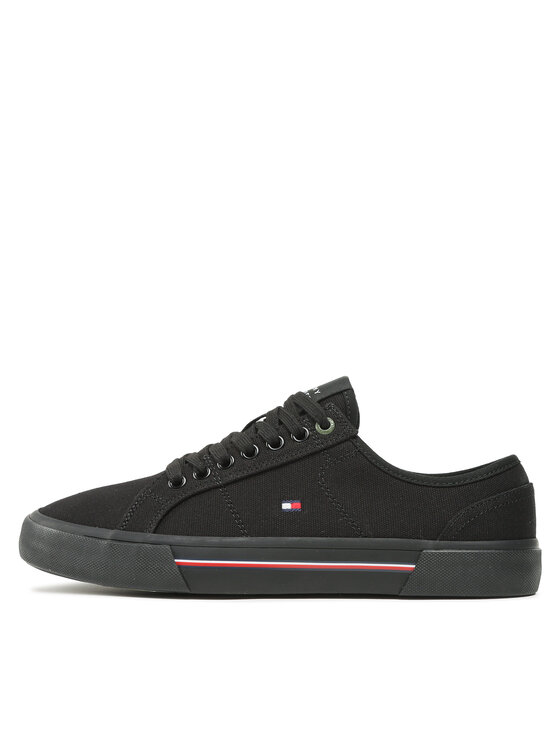 Tommy Hilfiger Teniszcipő Tommy Hilfiger Core Corporate Vulc Canvas FM0FM04560 Fekete