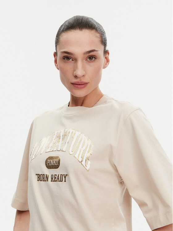 PINKO PINKO Camiseta Niamey 104604 A2CS Beis Regular Fit