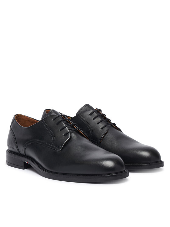 Tommy Hilfiger Półbuty Tommy Hilfiger Corporate Dressy Lth FM0FM06023 Czarny