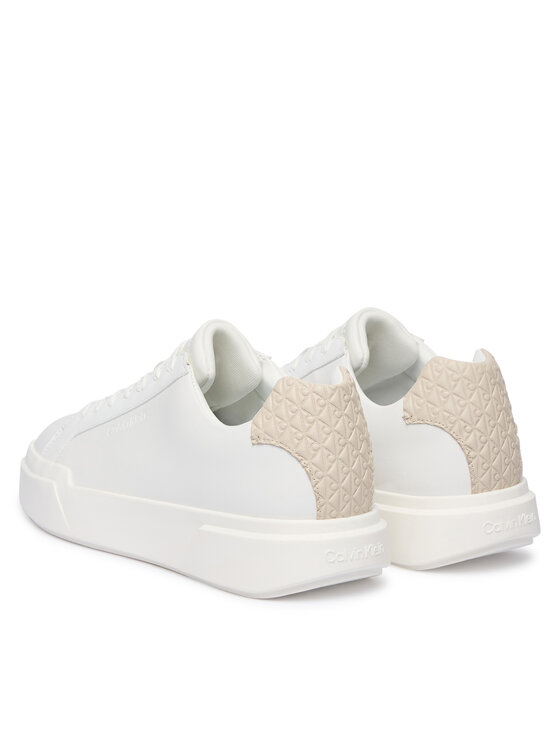 Calvin Klein Sneakersy Calvin Klein Chunky Cupsole Laceup Lth Bt Aop HM0HM02070 Bílá