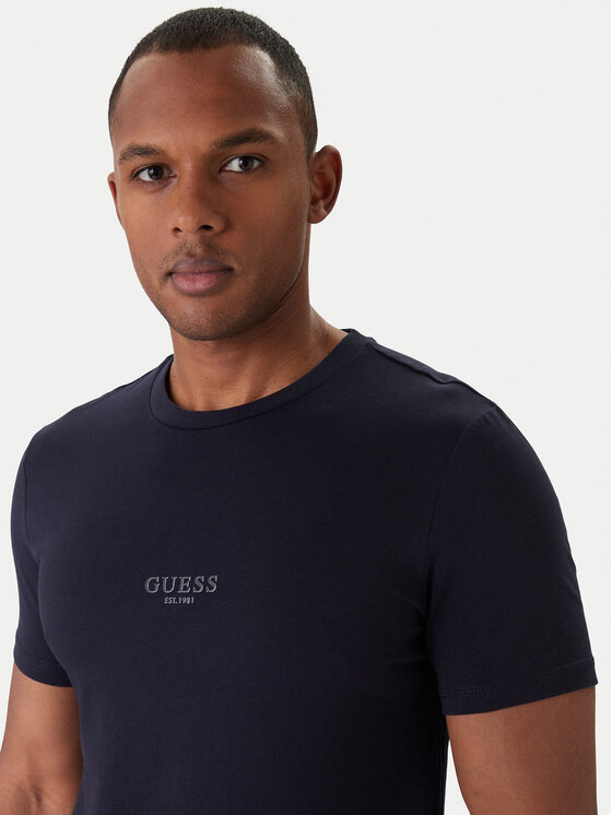 Guess Guess Majica M2YI72 I3Z14 Mornarsko modra Slim Fit