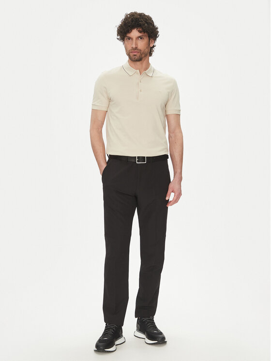 BOSS BOSS Polo marškinėliai Paule 4 50506195 Smėlio Slim Fit