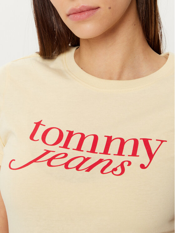 Tommy Jeans Tommy Jeans Póló DW0DW19447 Sárga Slim Fit