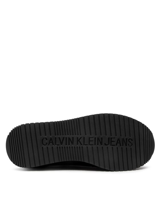 Calvin Klein Jeans Tenisice Calvin Klein Jeans Runner Sock Laceup Ny-Lth YM0YM00553 Crna