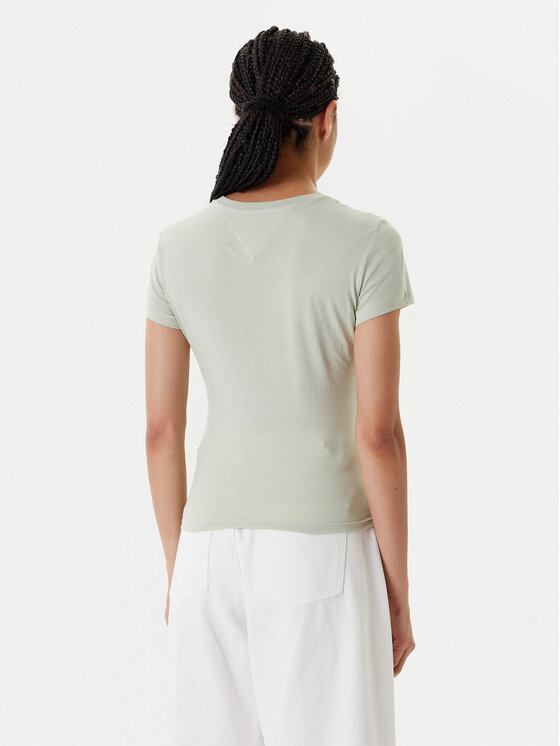 Tommy Jeans Tommy Jeans Majica Essential DW0DW20913 Zelena Slim Fit