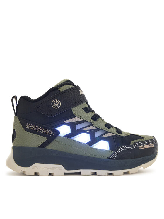 Skechers Šnurovacia obuv Skechers S-Lights Waterproof: Storm Blazer - Glow Trail 406381L/BKOL Čierna