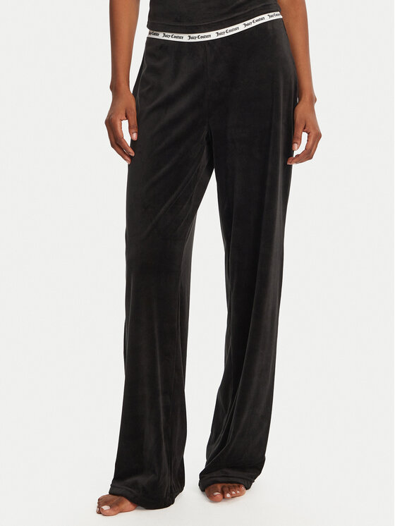 Juicy Couture Juicy Couture Піжамні штани Vicky JCLAS125504 Чорний Flare Fit