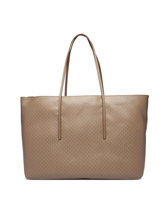 Calvin Klein Дамска чанта Calvin Klein Emblem Aop Large Tote W/ Pouch LV04F3364G Бежов
