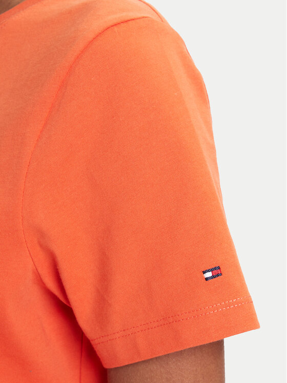 Tommy Hilfiger Tommy Hilfiger T-shirt Script WW0WW45746 Narančasta Regular Fit