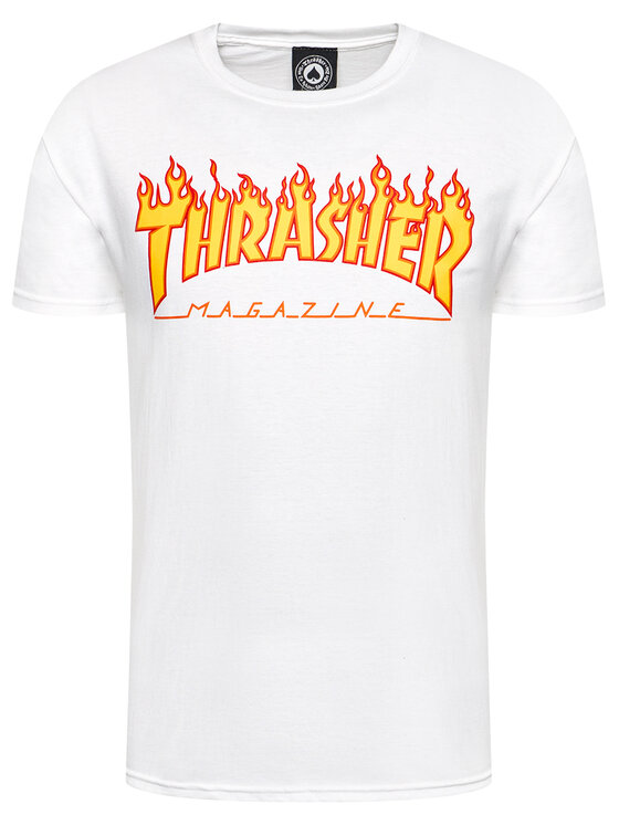 Thrasher Thrasher Póló Flame Fehér Regular Fit