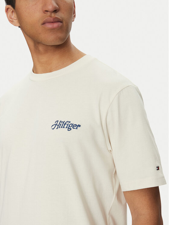 Tommy Hilfiger Tommy Hilfiger Majica Summer Photo MW0MW38643 Bež Regular Fit