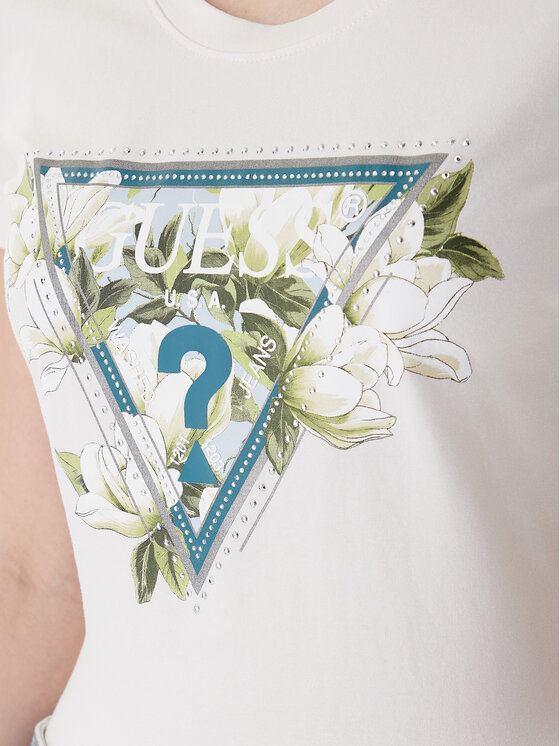 Guess Guess Camiseta W6RI35 J1314 Écru Slim Fit