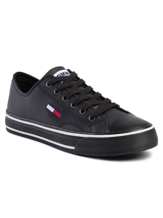 Tommy Jeans Plátěnky Tommy Jeans Leather City Sneaker EN0EN00746 Černá