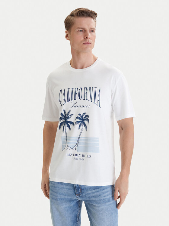 Beverly Hills Polo Club Beverly Hills Polo Club Camiseta W126-BHMTS-1020-01P Blanco Regular Fit
