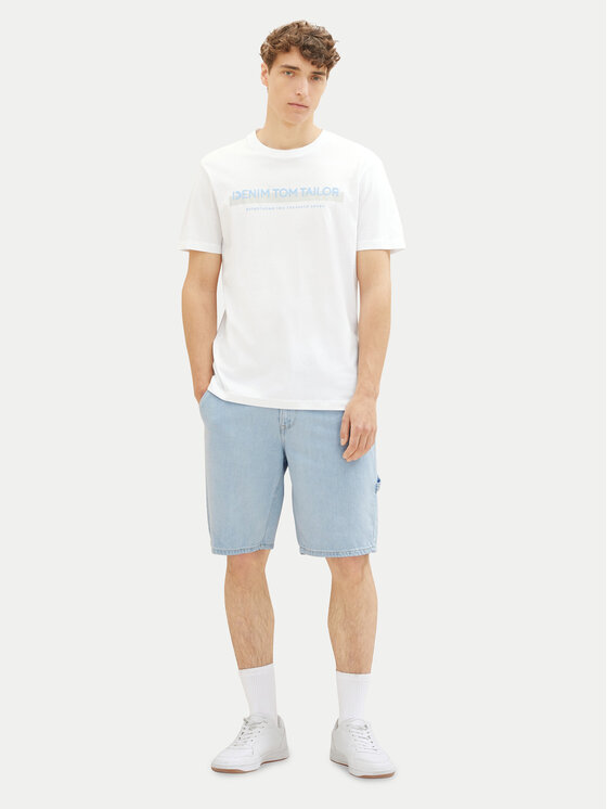 Tom Tailor Denim Tom Tailor Denim T-Shirt 1037653 Λευκό Basic Fit