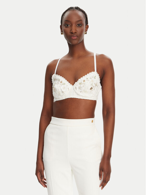 Elisabetta Franchi Elisabetta Franchi Бюстгальтер бралетт RG00252E2 360 Білий Slim Fit