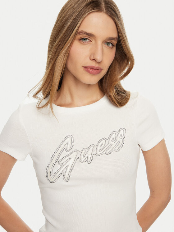 Guess Guess Футболка W5RI68 KA0H1 Білий Regular Fit