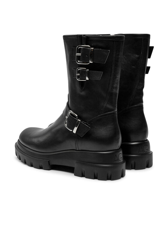 AGL Ботильйони AGL Chunky Biker D756589PGKD0711013 Чорний
