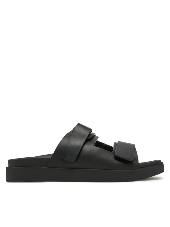 Calvin Klein Sandały Calvin Klein Flat Adj Slide Eyelet HW0HW02489 Czarny
