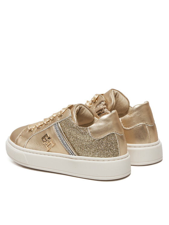Tommy Hilfiger Sneakersy Tommy Hilfiger Sneaker Bassa Allacciata T1A9-33932-0829 S Złoty