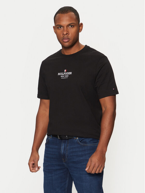 Tommy Hilfiger Tommy Hilfiger Marškinėliai MW0MW38980 Juoda Regular Fit