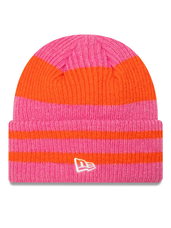 New Era Шапкa New Era Stripe Cuff Knit Beanie 60580763 Рожевий