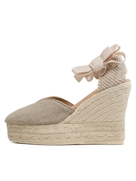 Manebi Еспадрильї Manebi Heart-Shaped Wedge Espadrilles O 7.1 WH Бежевий