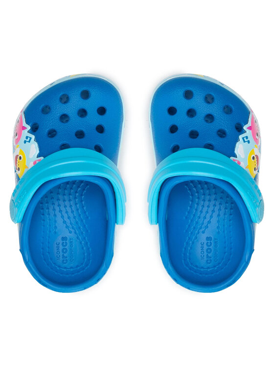 Crocs Šľapky Crocs Crocsflbaby Shark Band Clog T 207066 Modrá