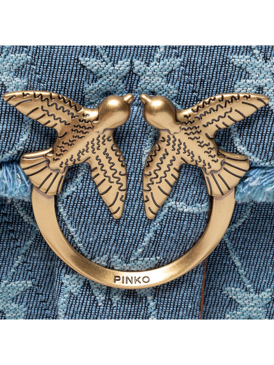 PINKO Kabelka Pinko Love Bag Puff Denim Logo Cl PE 22 PLTT 1P22LT Y7WZ Modrá