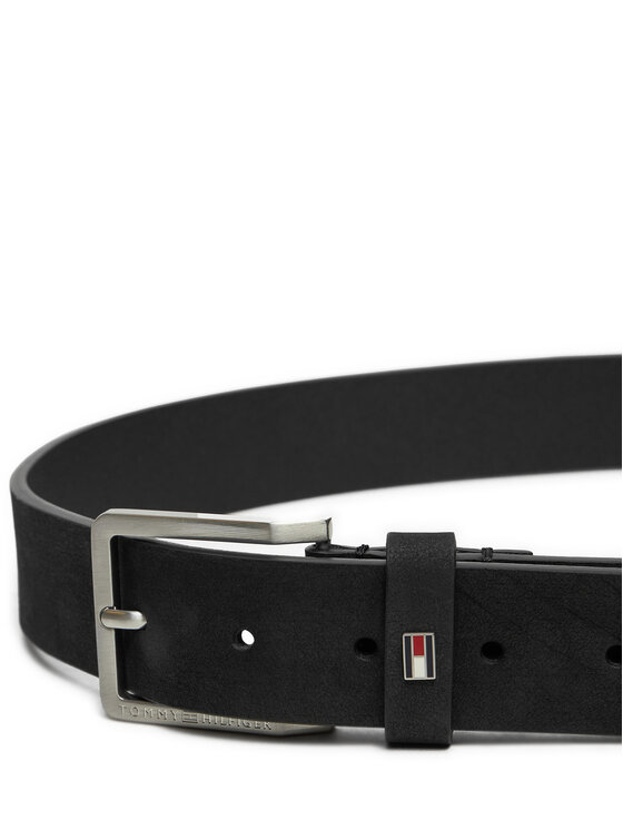 Tommy Hilfiger Мъжки колан Tommy Hilfiger Oliver Nubuck 3.5 AM0AM13019 Черен