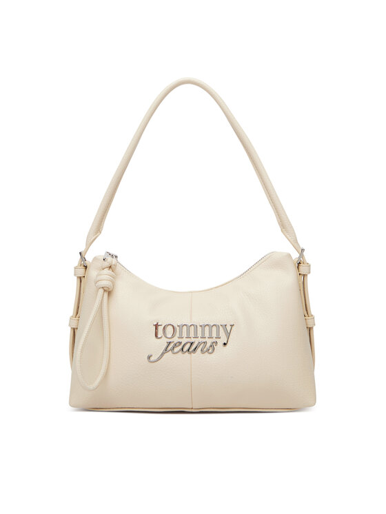 Tommy Jeans Torbica Tommy Jeans Metal Logo Shoulder Bag AW0AW18468 Bijela