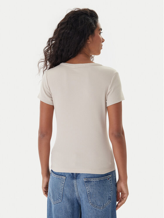 Tommy Jeans Tommy Jeans Camiseta Essential DW0DW17385 Beis Slim Fit