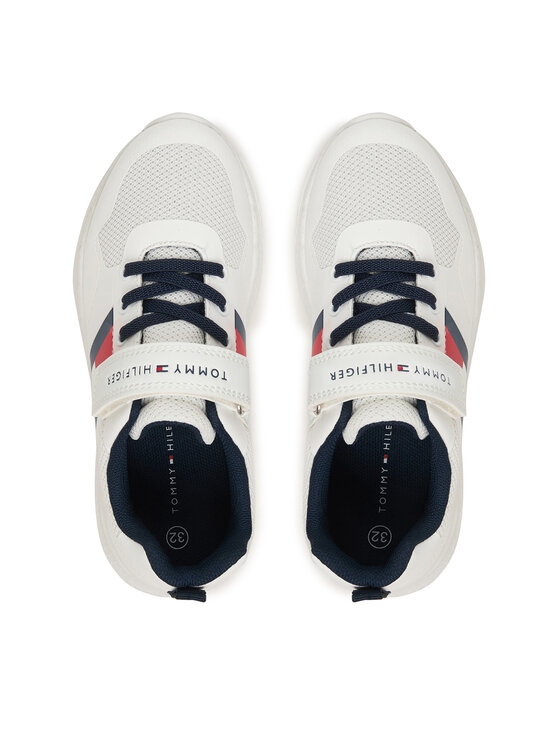 Tommy Hilfiger Sneakers Tommy Hilfiger Flag Low Cut Lace-Up/Velcro T1X9-34369-1843 S Bianco