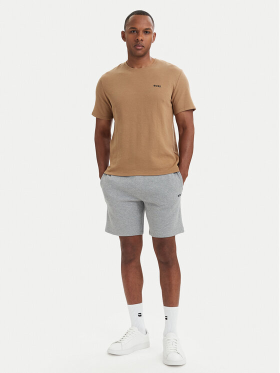 BOSS BOSS Camiseta Waffle 50535891 Beis Regular Fit
